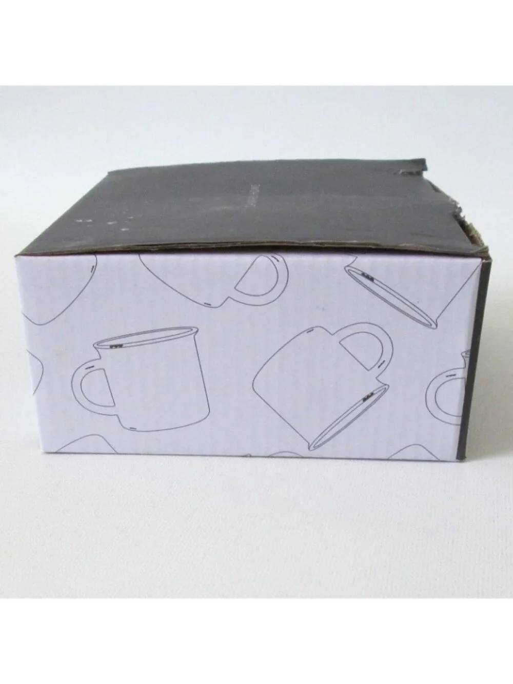 Canvas Home Tinware Espresso Mug Set 4 Cups Rustic Distressed Style With Box